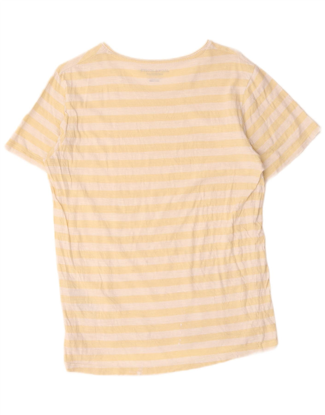 Camiseta masculina Jack & Jones de algodão listrado amarelo médio