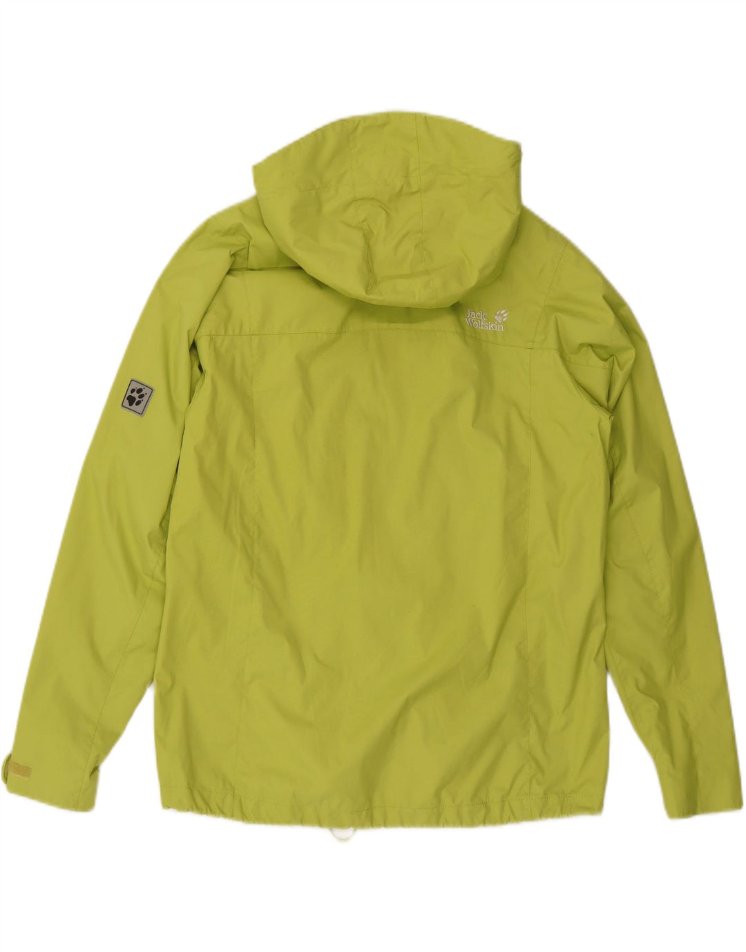 Jaqueta de chuva feminina com capuz JACK WOLFSKIN Reino Unido 16 grande poliamida verde