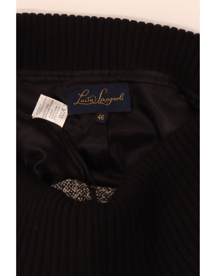 Jaqueta blazer feminina Luisa Spagnoli IT 46 grande lã manchada cinza
