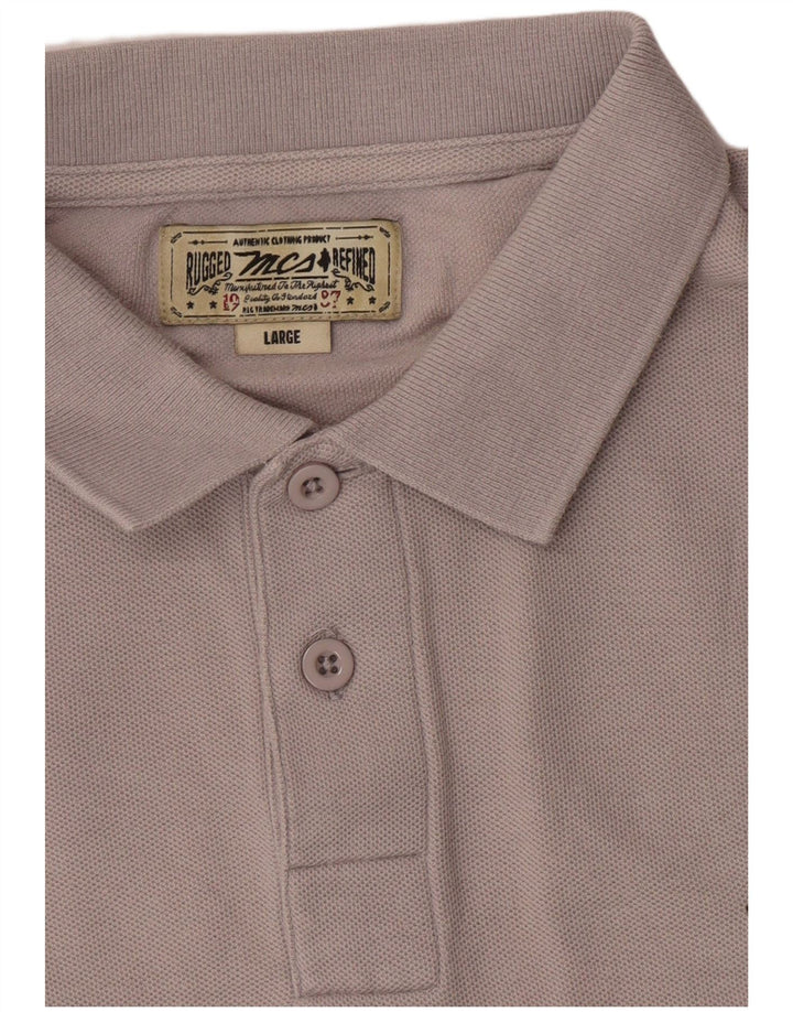 Camisa polo masculina de manga comprida Marlboro Classics grande cinza