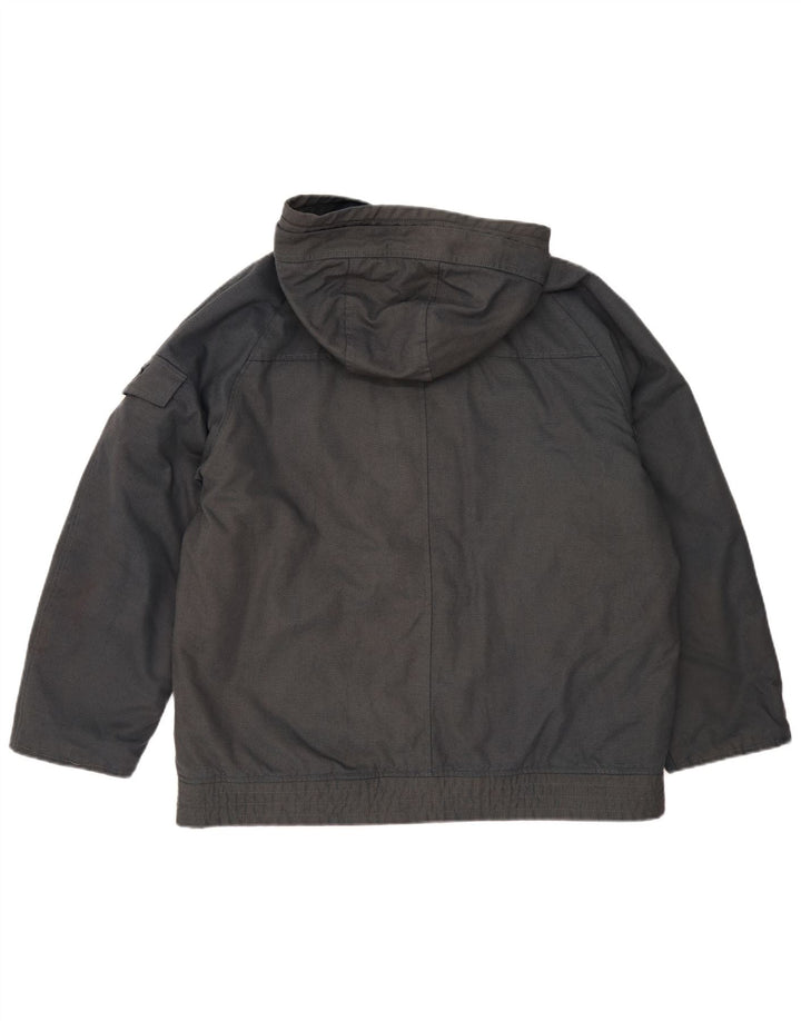 Jaqueta corta-vento masculina Puma com capuz UK 40 grande algodão cinza