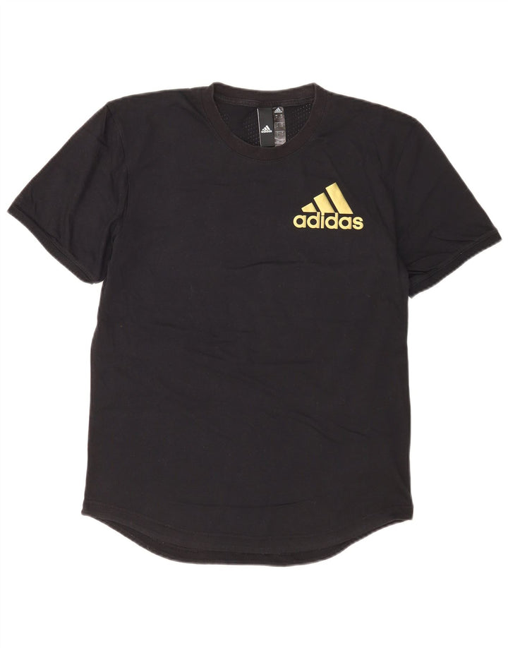 ADIDAS Mens Graphic T-Shirt Top Pequeno Algodão Preto