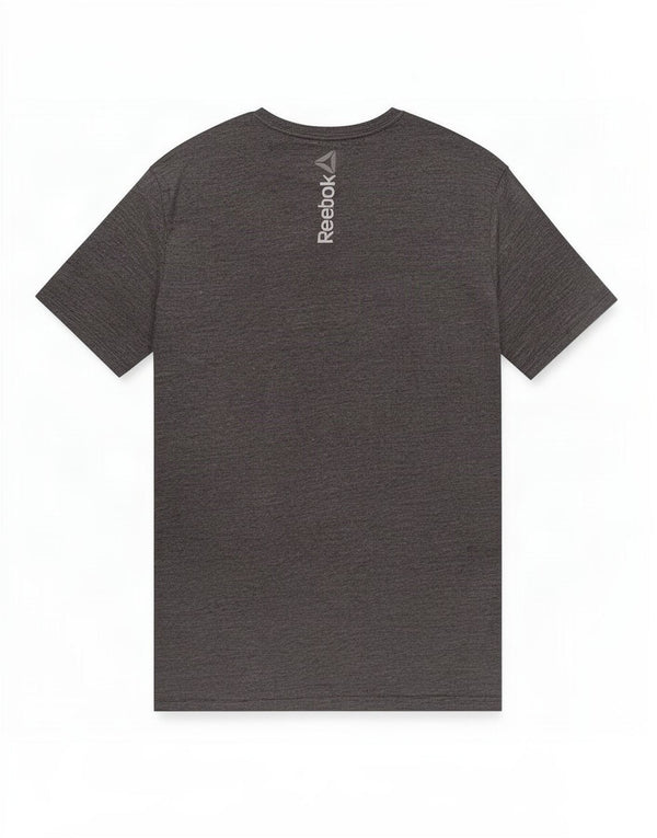 Reebok Mens Graphic T-Shirt Top Grande Cinza Poliéster