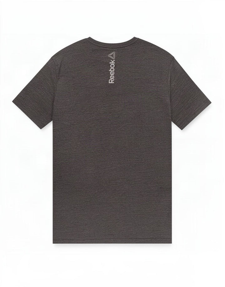 Reebok Mens Graphic T-Shirt Top Grande Cinza Poliéster