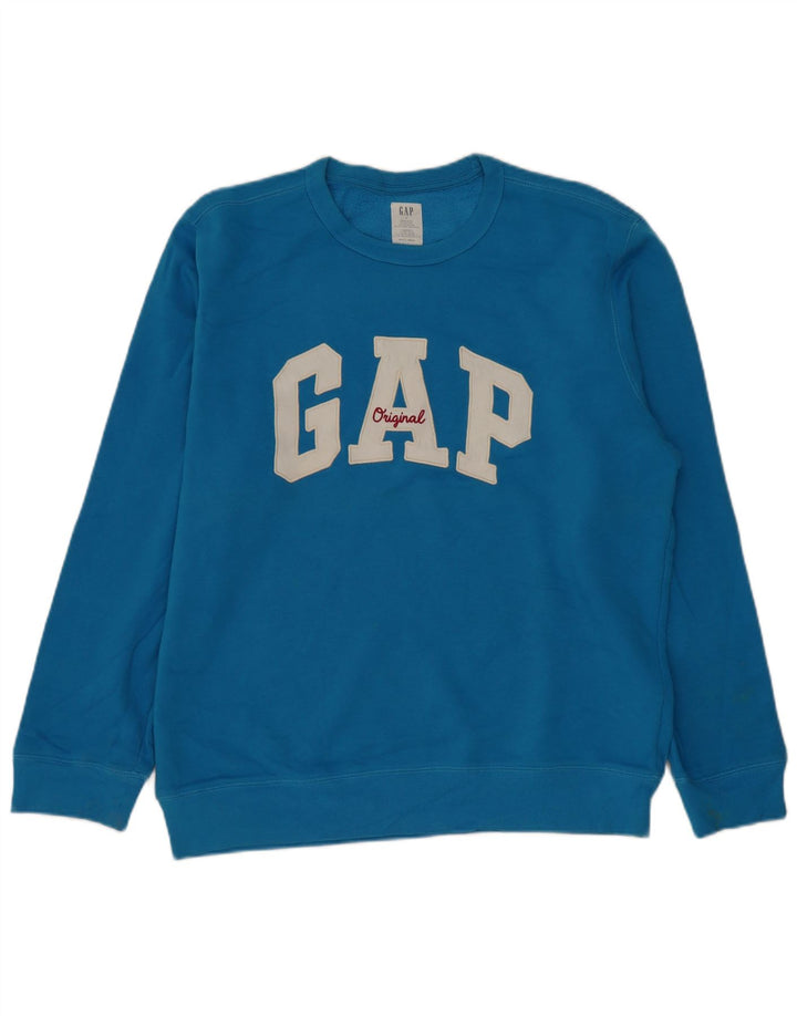Suéter gráfico masculino Gap grande algodão azul
