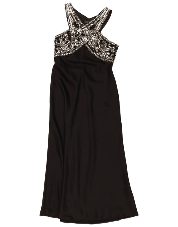 Vestido Halter Vintage Feminino UK 14 Médio Preto