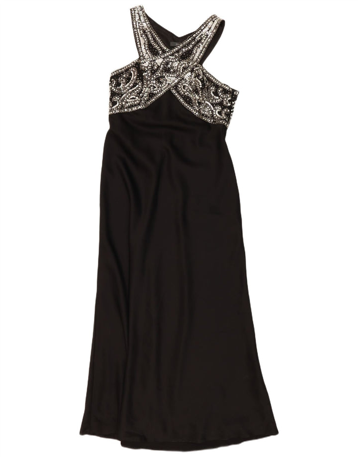 Vestido Halter Vintage Feminino UK 14 Médio Preto