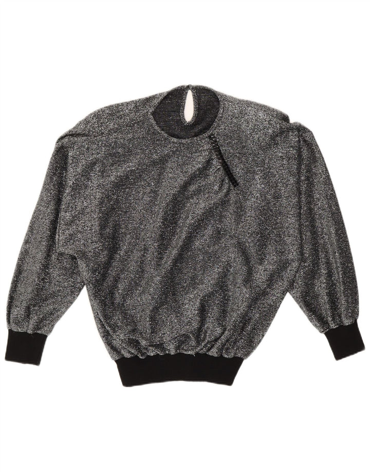 Blusa feminina vintage UK 16 grande prata