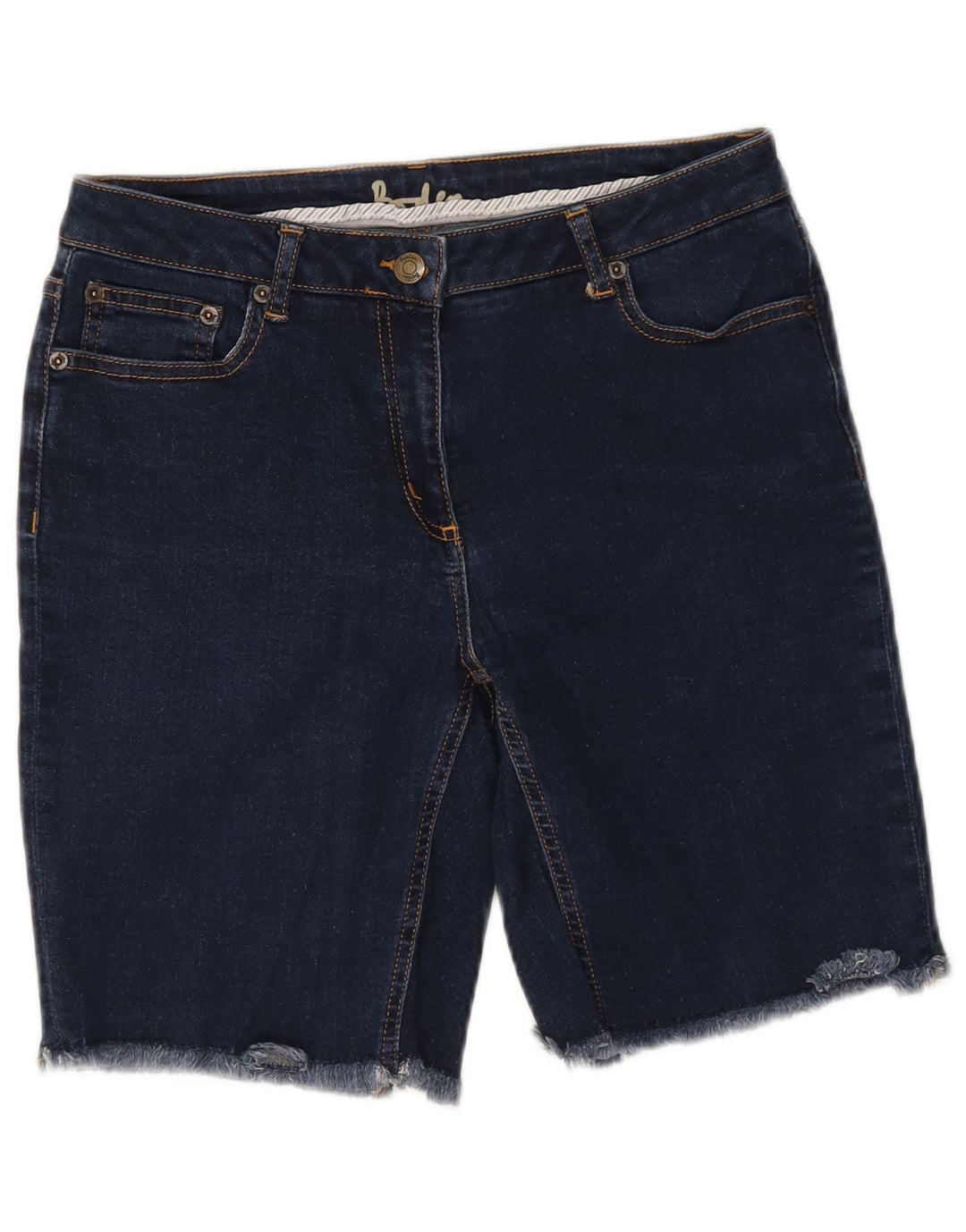 Shorts jeans feminino Boden Reino Unido 12 médio W28 algodão azul marinho