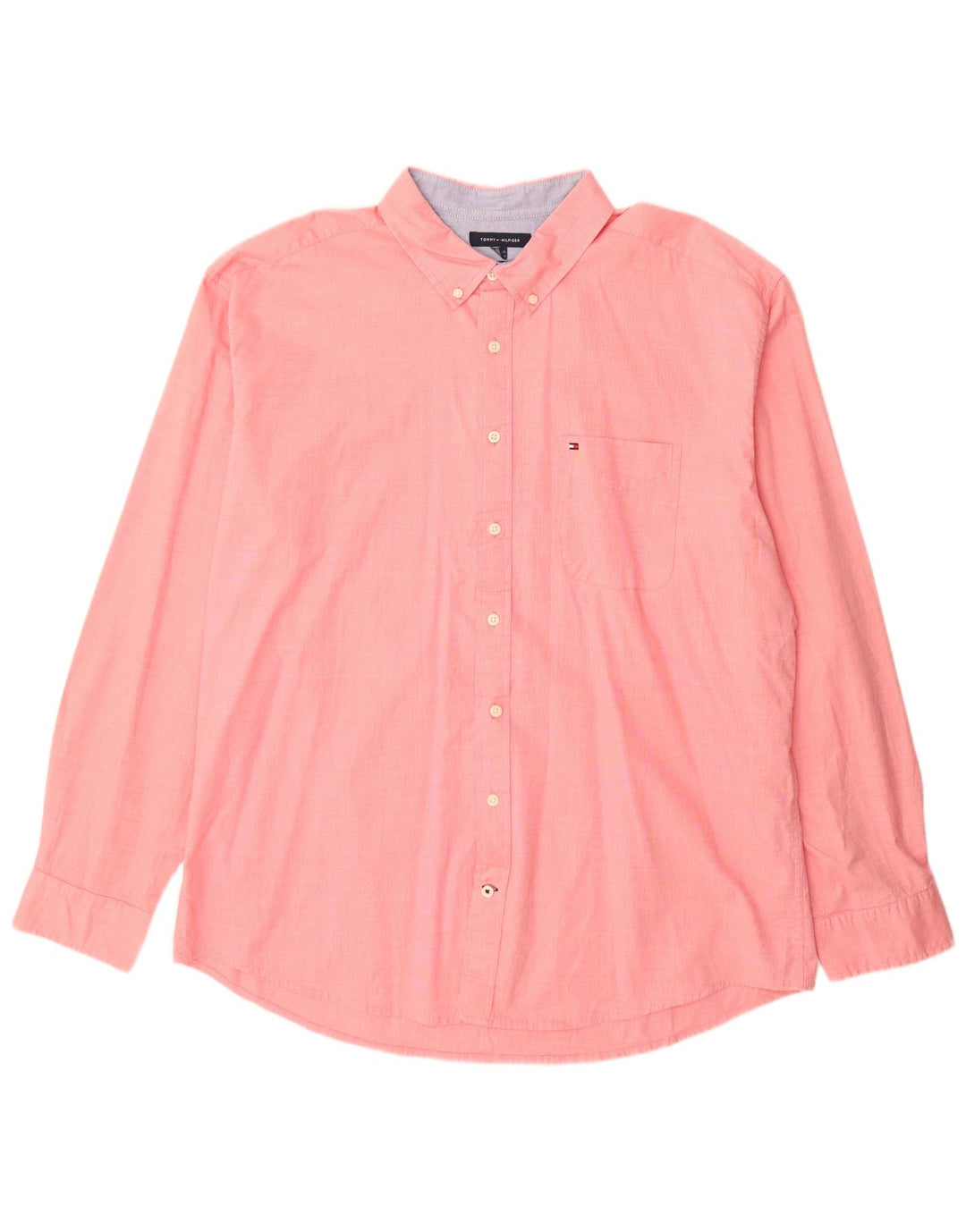Tommy Hilfiger Camisa masculina clássica de ajuste 2XL algodão rosa