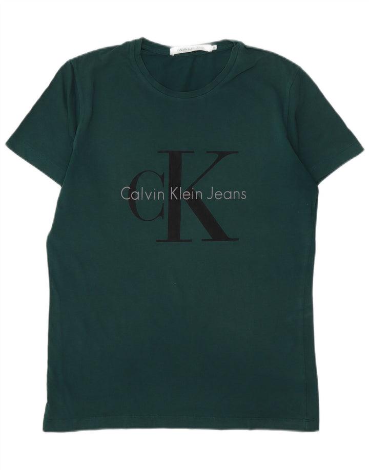 Camiseta masculina CALVIN KLEIN JEANS com estampa gráfica verde médio
