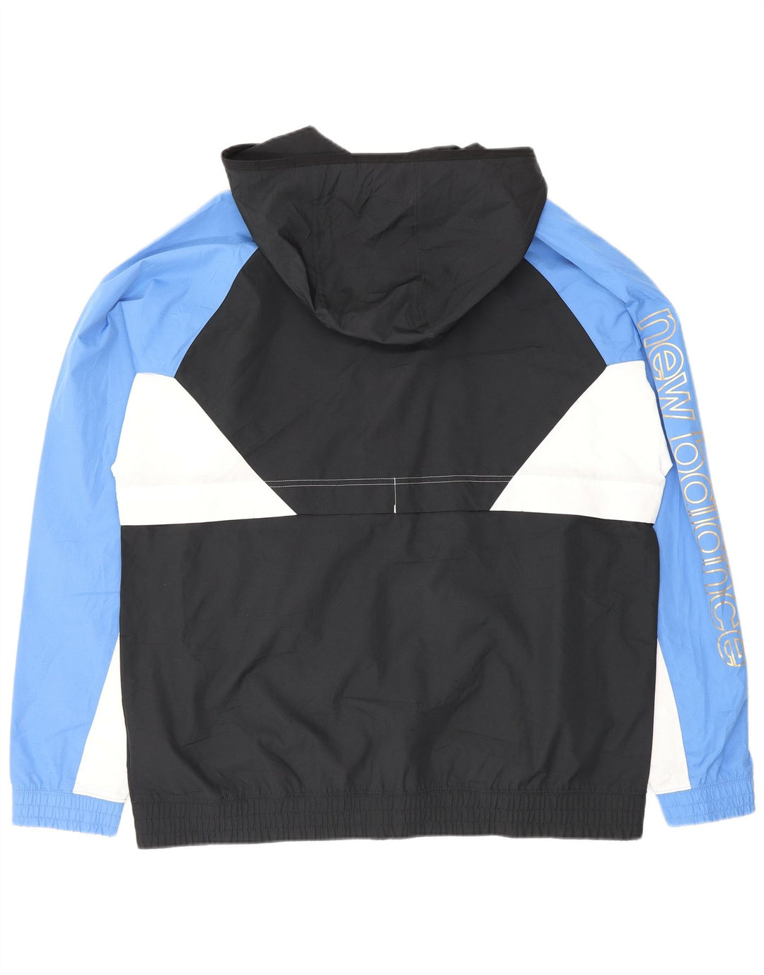 Jaqueta masculina New Balance com agasalho gráfico grande bloco colorido preto