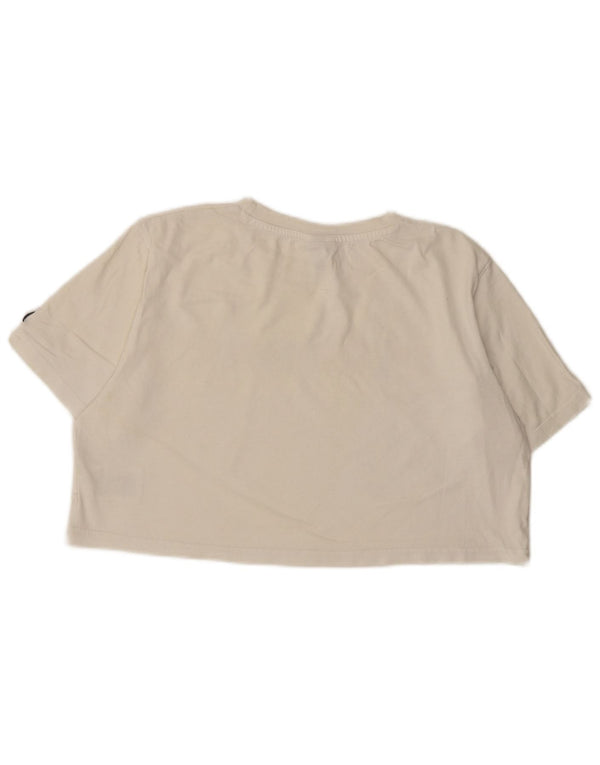 Camiseta feminina Ellesse Crop Graphic UK 12 algodão branco médio