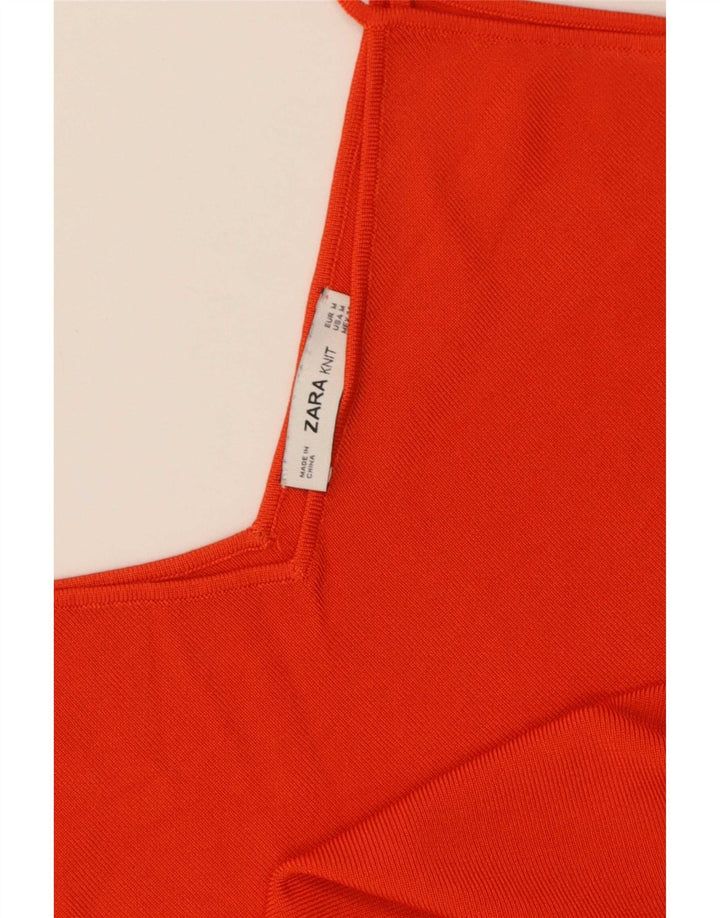 Zara Womens Cami Top UK 12 Médio Vermelho