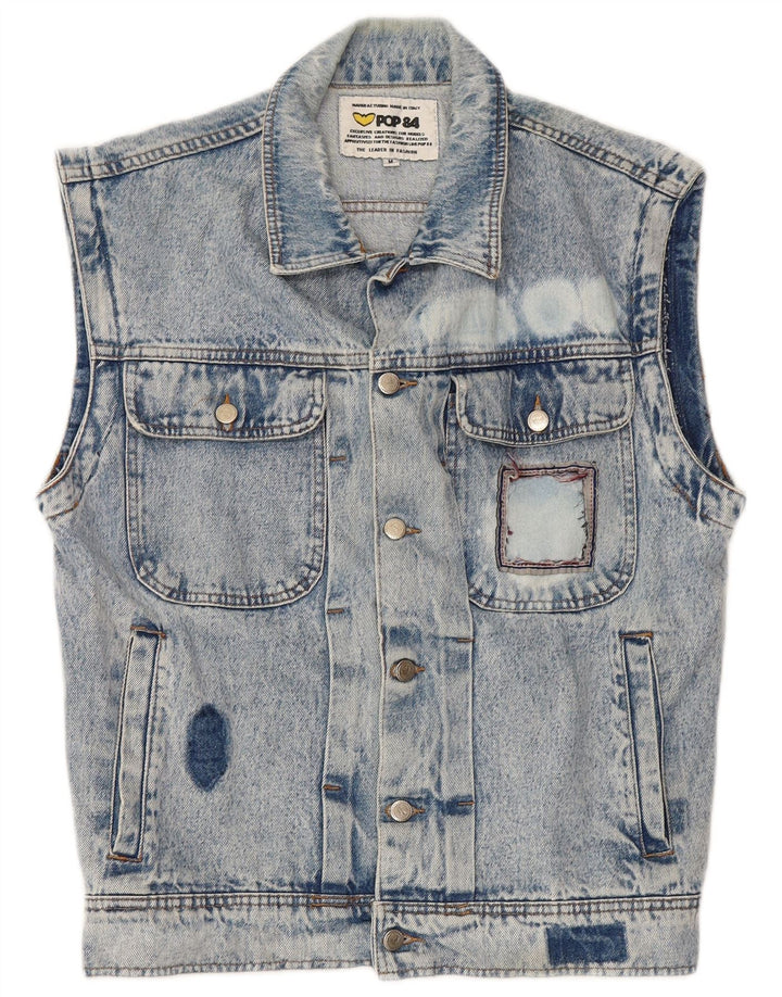 POP 84 Mens Denim Gilet UK 38 Medium Blue