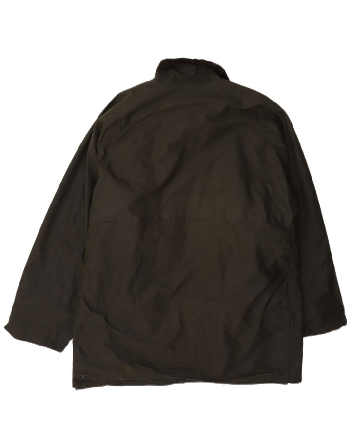 Jaqueta masculina vintage de algodão encerado UK 40 verde grande