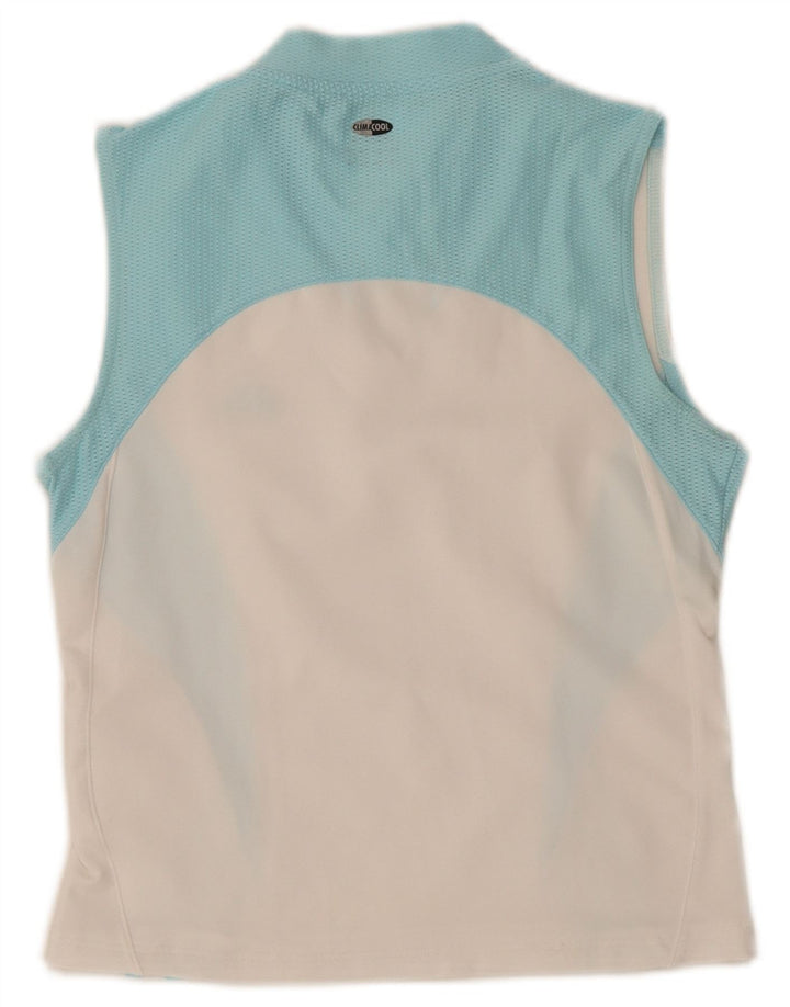Adidas Womens Crop Vest Top UK 12 Médio Branco Colourblock