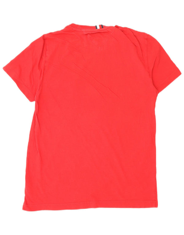 Camiseta masculina Tommy Hilfiger top pequeno algodão vermelho