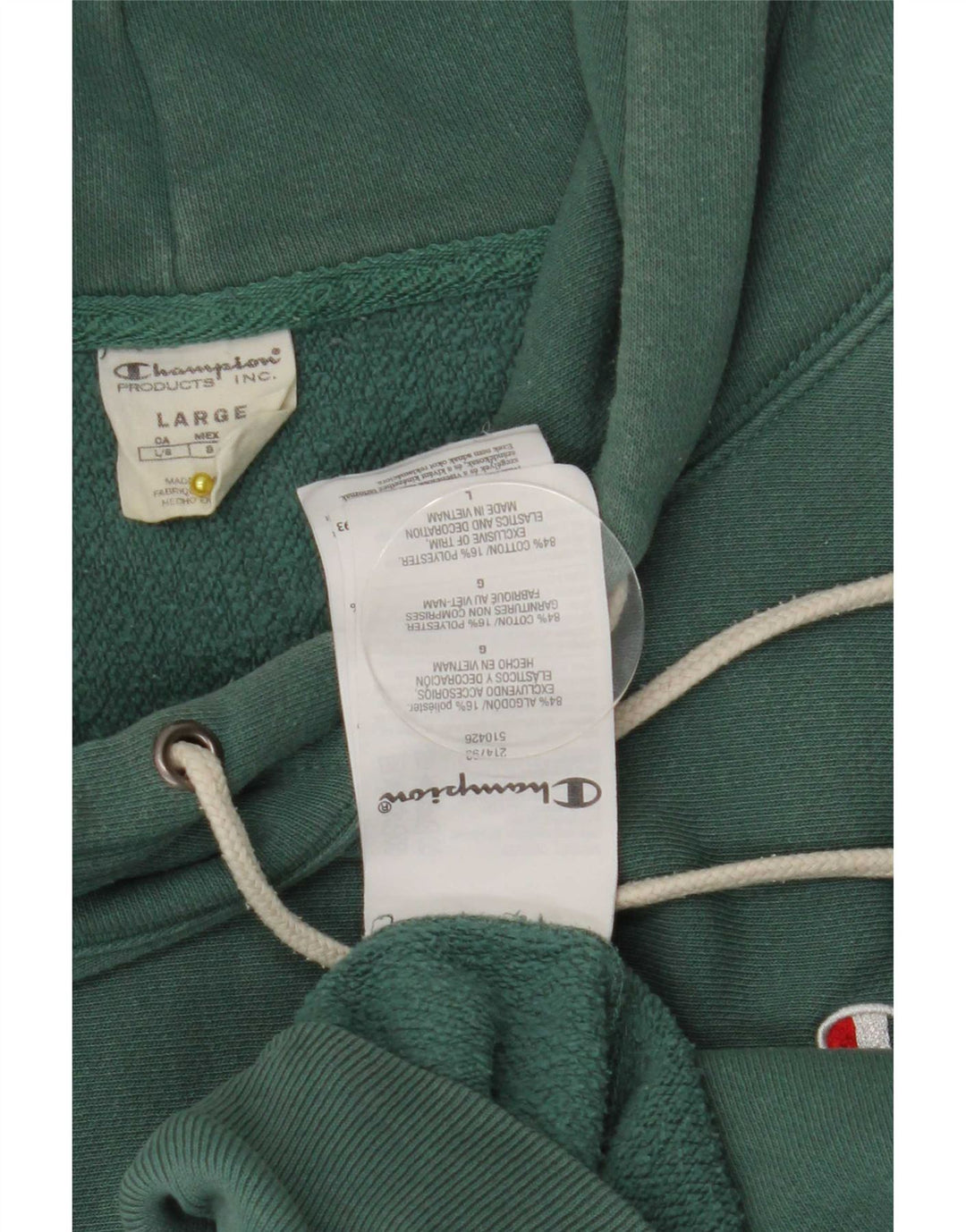 Jumper masculino com capuz Champion grande algodão verde