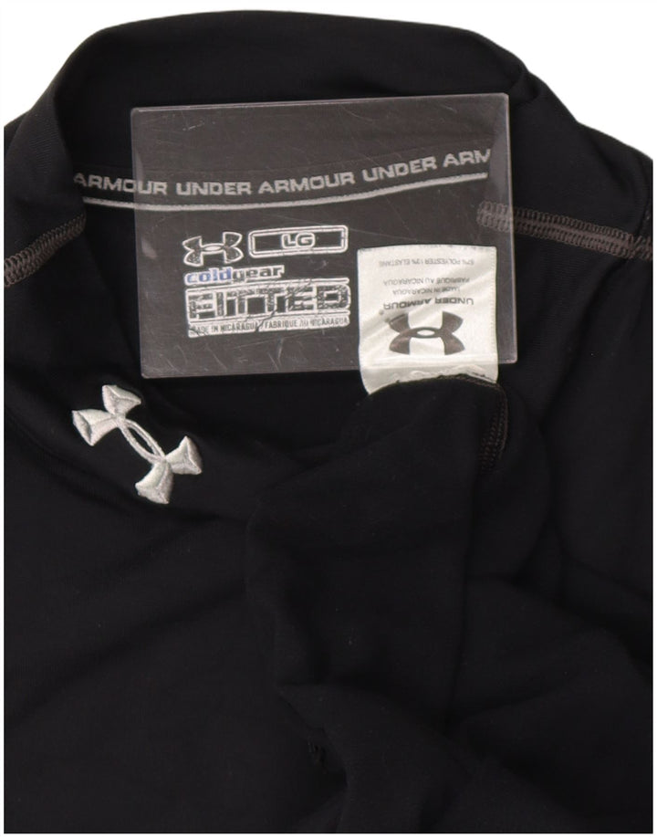 Under ARMOR Mens Cold Gear Top Manga Longa Grande Poliéster Preto