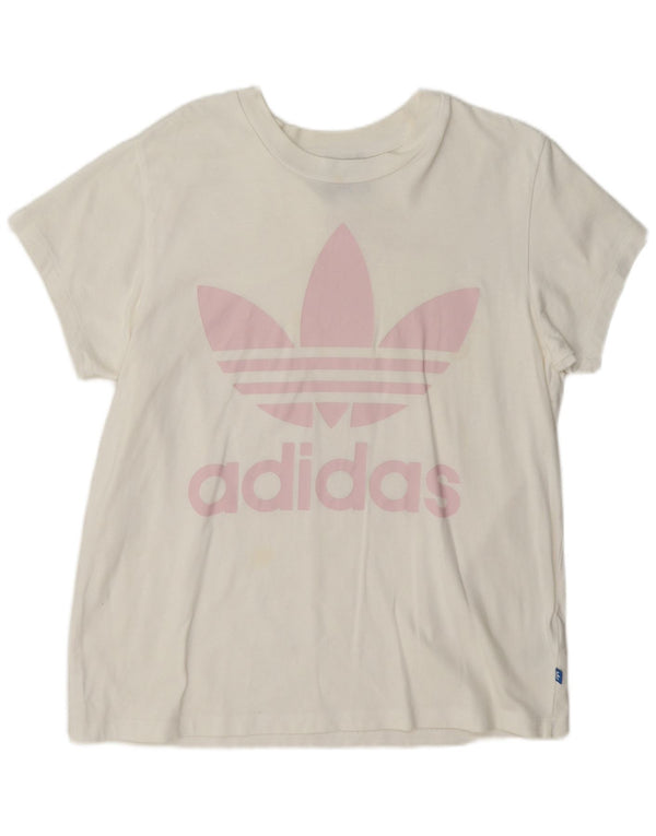 Camiseta Adidas Feminina Graphic Top UK 12 Médio Algodão Branco