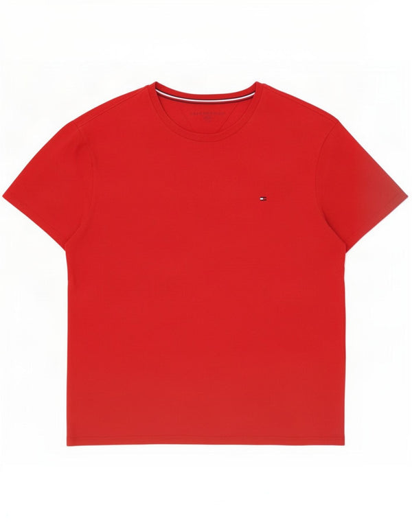 Tommy Hilfiger Mens T-Shirt Top Large Red Cotton