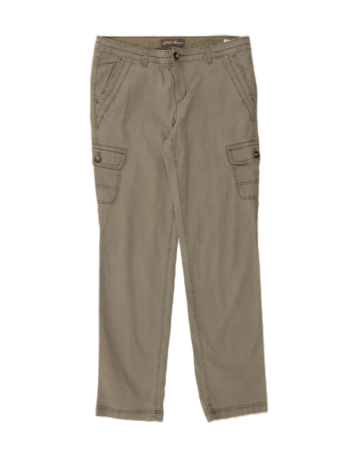 EDDIE BAUER Womens Slim Cargo Trousers US 10 Large W34 L31 Khaki Cotton Vintage Eddie Bauer and Second-Hand Eddie Bauer from Messina Hembry 