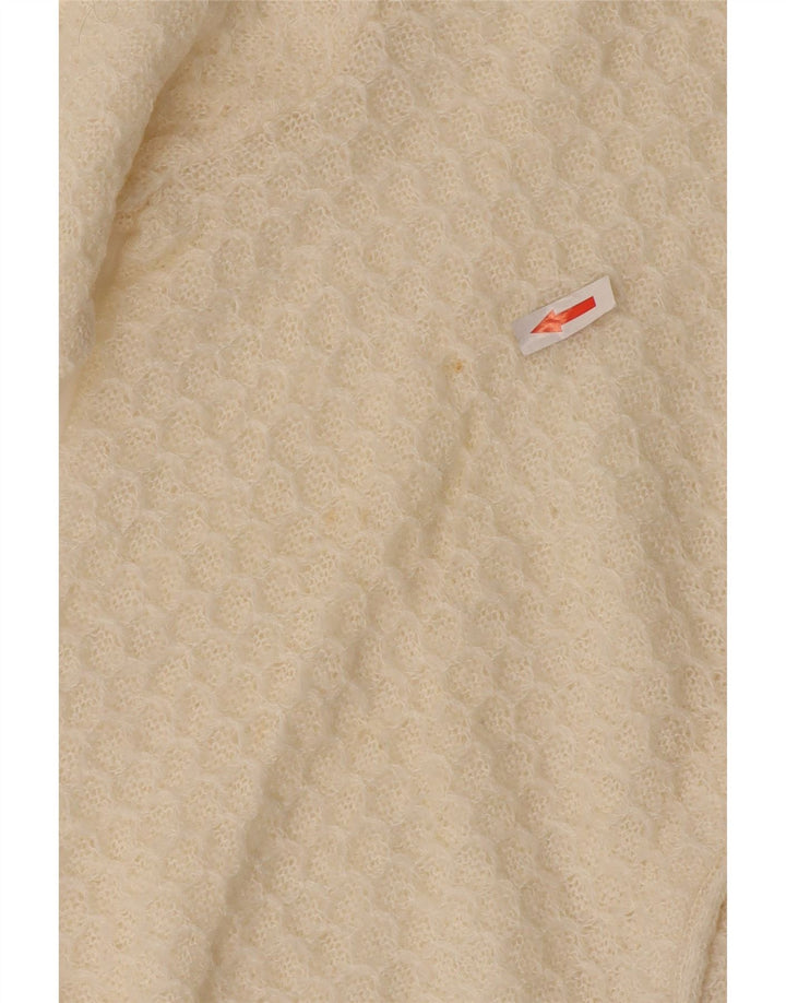 Suéter Cardigan Feminino Vintage UK 10 Pequeno Off White