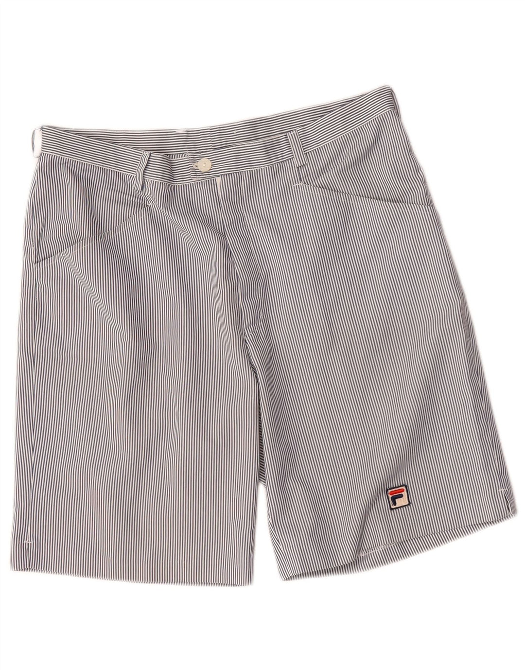 Shorts feminino casual Fila W32 grande risca de giz azul