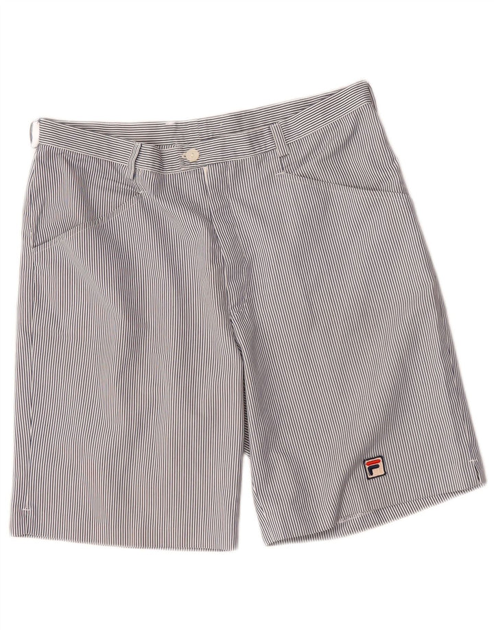Shorts feminino casual Fila W32 grande risca de giz azul