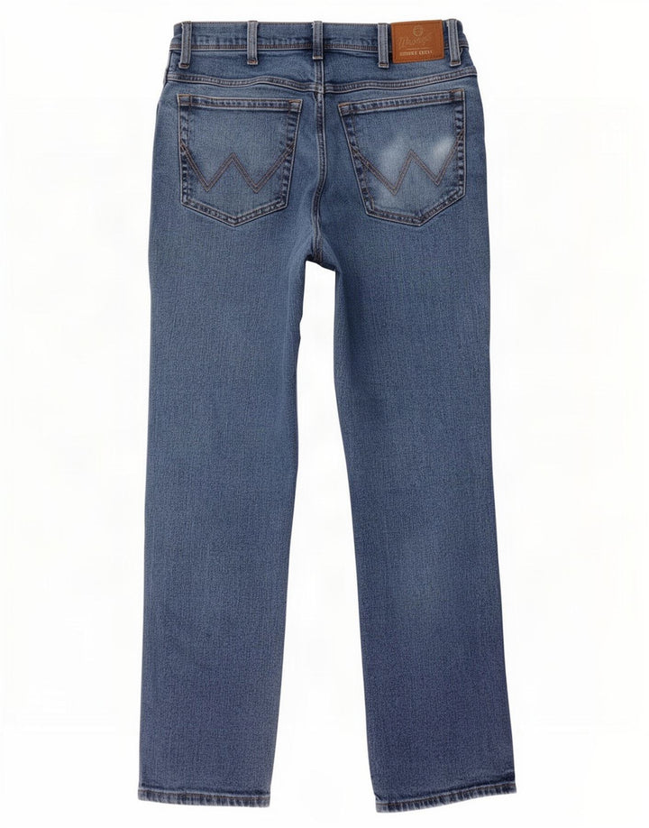 Wrangler Masculino Regular Straight Jeans W34 L32 Azul Algodão