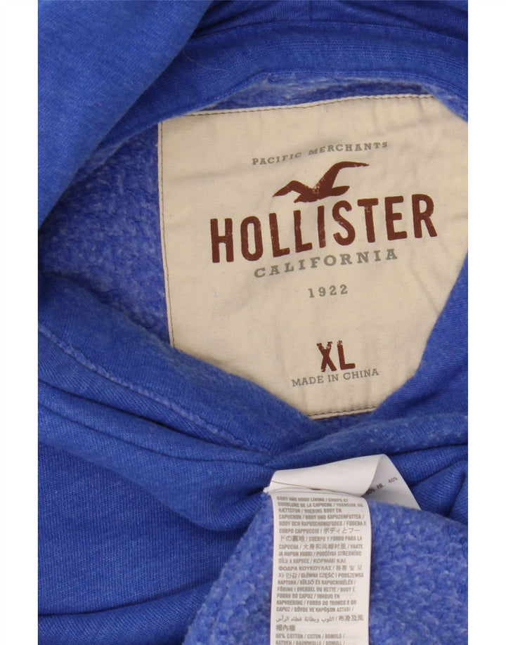 HOLLISTER moletom com capuz masculino XL algodão azul