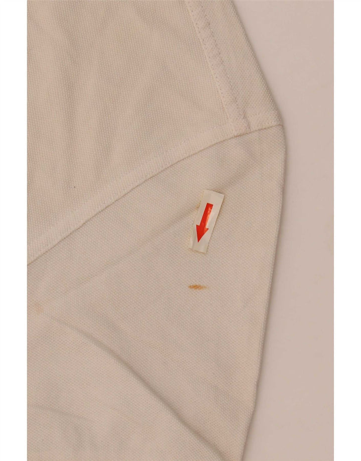 Camisa polo masculina Fred Perry pequena listrada branca de algodão