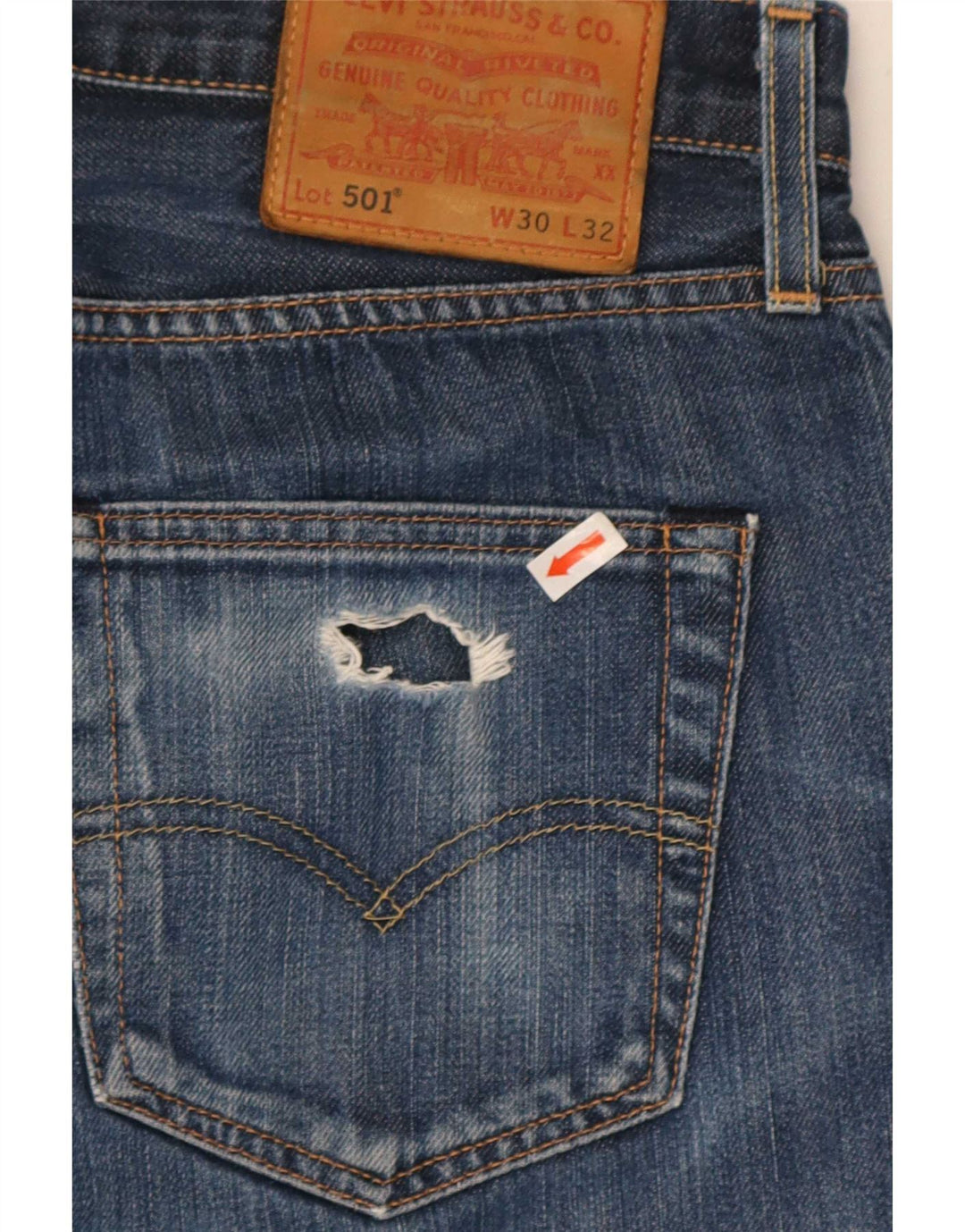Levi's Masculino 501 Straight Jeans W30 L32 Azul Algodão
