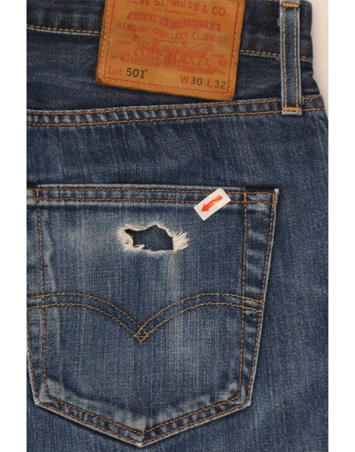 Levi's Masculino 501 Straight Jeans W30 L32 Azul Algodão