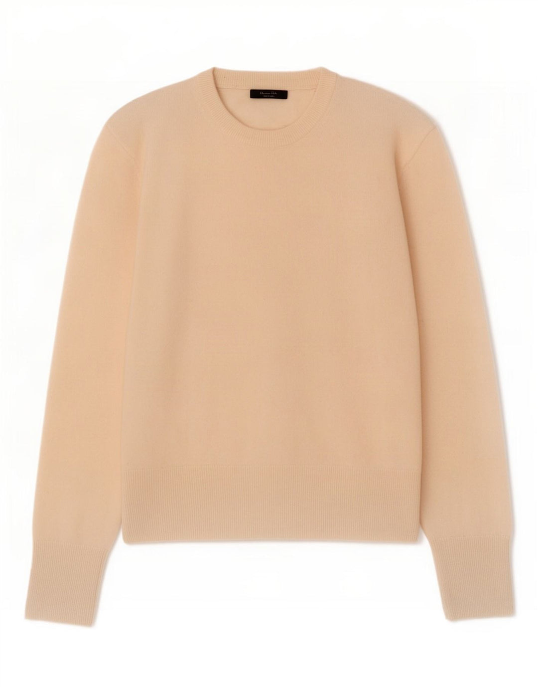 Suéter feminino Massimo Dutti com gola redonda Reino Unido 14 médio bege