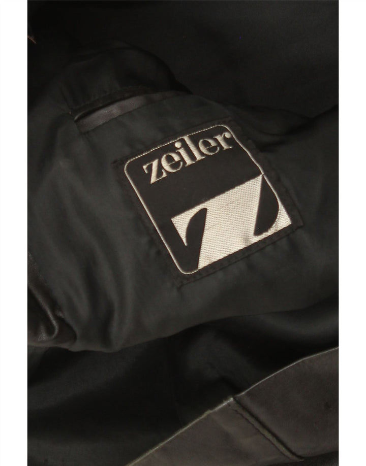 Jaqueta de couro masculina Zeiler UK 40 grande preta