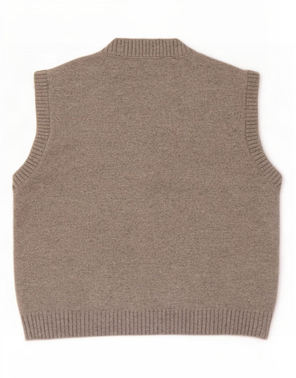 Zara Womens Vest Tank Top UK 16 Grande Lã Cinza