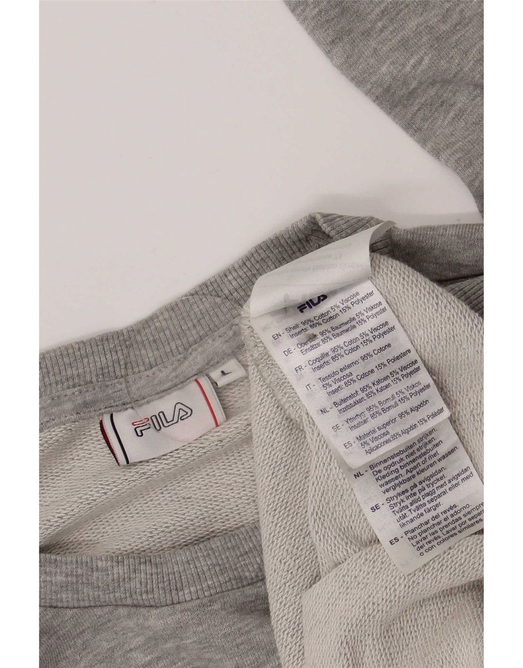 Fila moletom gráfico masculino jumper grande cinza colorblock algodão