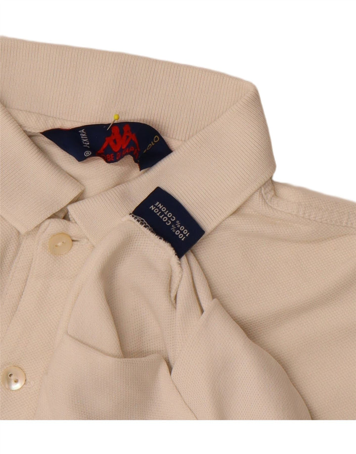 KAPPA Boys Polo Shirt 13-14 Years XL White Cotton Vintage Kappa and Second-Hand Kappa from Messina Hembry 