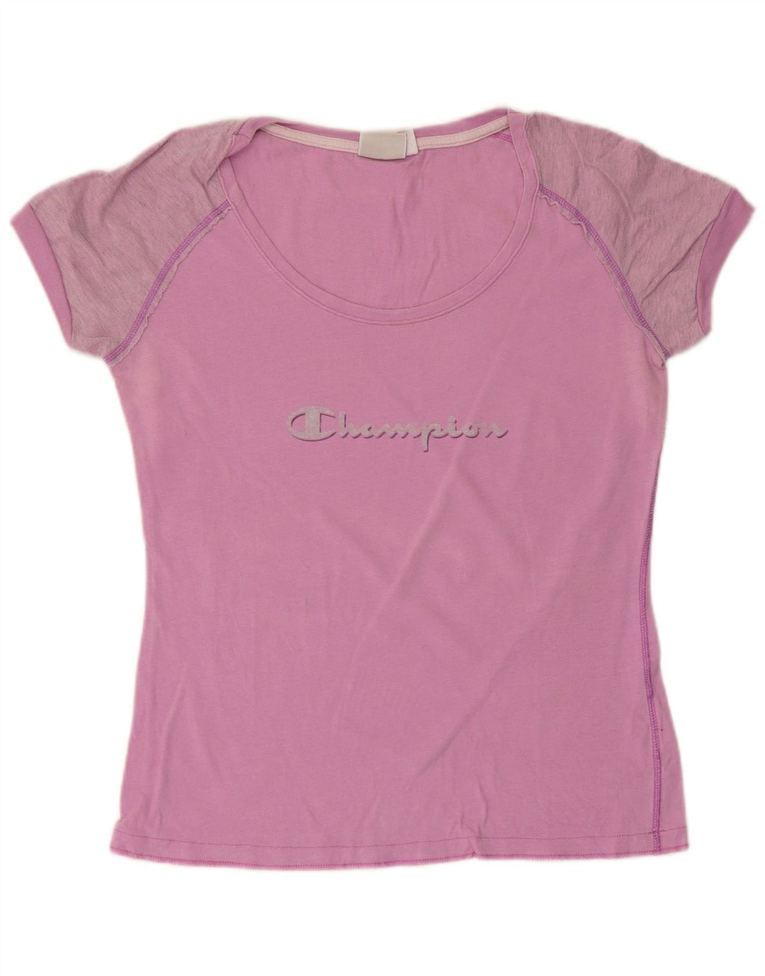 Camiseta feminina estampada Champion UK 12 rosa médio