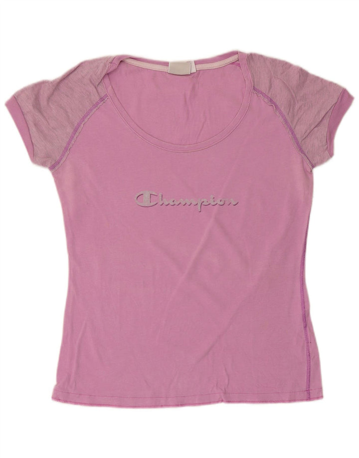 Camiseta feminina estampada Champion UK 12 rosa médio