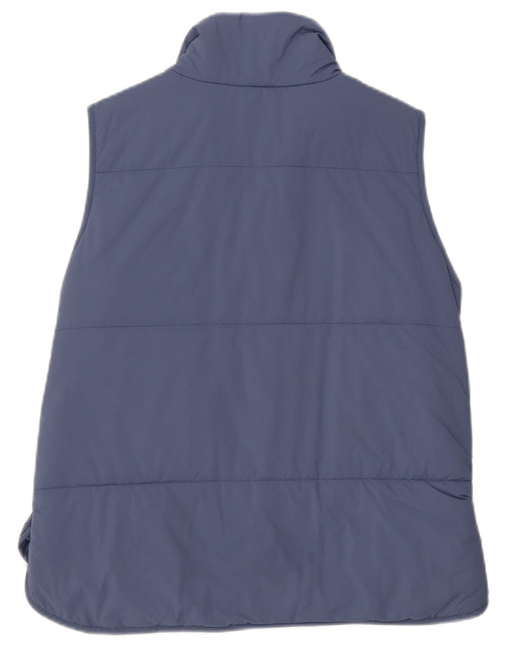Colete masculino Lands End Petite acolchoado UK 38 médio azul marinho nylon