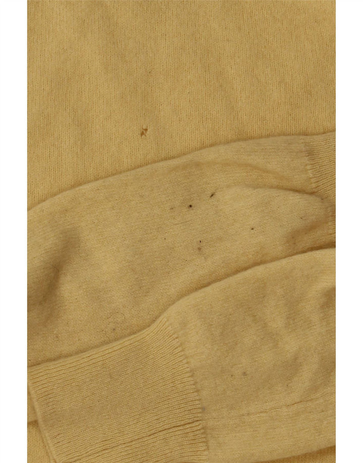 Suéter feminino Massimo Dutti com gola redonda Reino Unido 6 XS lã amarela