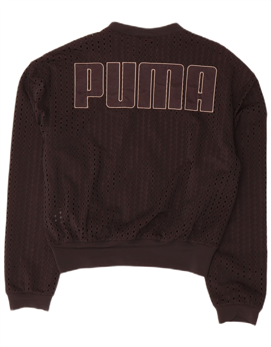 PUMA Womens Oversized Crop Graphic Tracksuit Top Jacket Reino Unido 10 Pequeno Preto