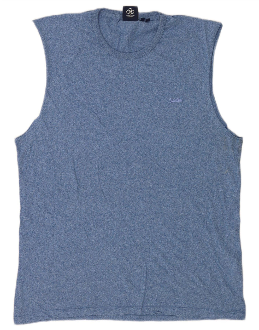 Colete masculino Superdry XL algodão manchado azul