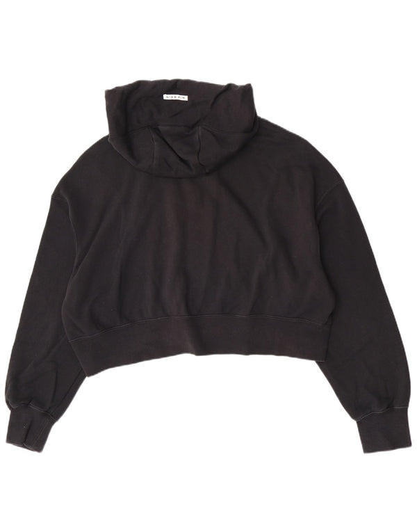 Suéter Nike Feminino Crop Zip Hoodie UK 14 Médio Algodão Preto