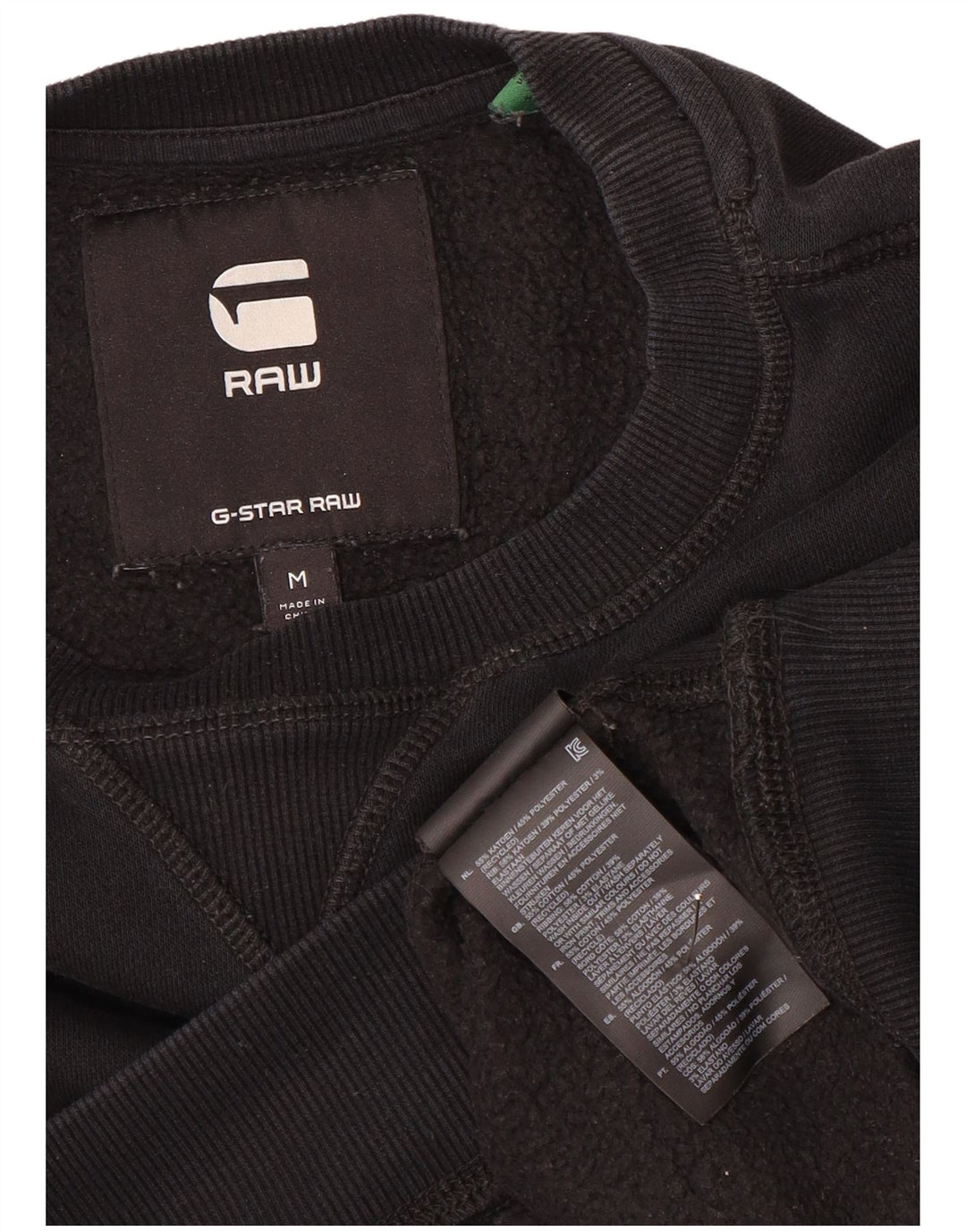 G-STAR moletom masculino jumper médio algodão preto