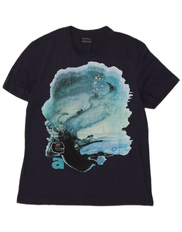 Camiseta gráfica masculina Lotto Top 3XL poliéster azul marinho
