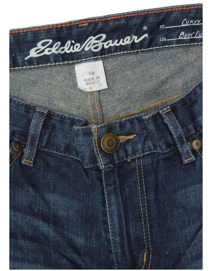 EDDIE BAUER Calça jeans feminina Curvy Bootcut US 10 Grande W32 L32 Azul